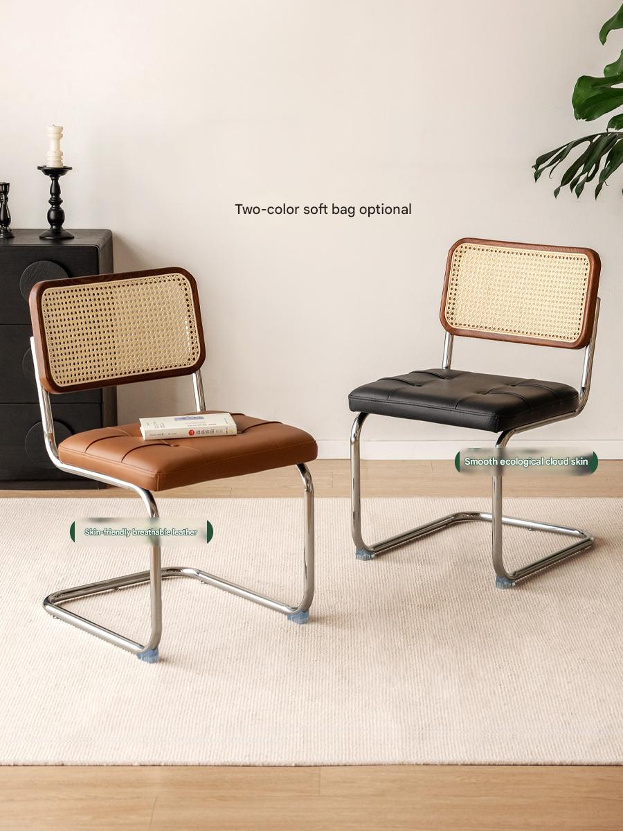 4 pcs Oak Solid Wood leather Soft Suspended Chair