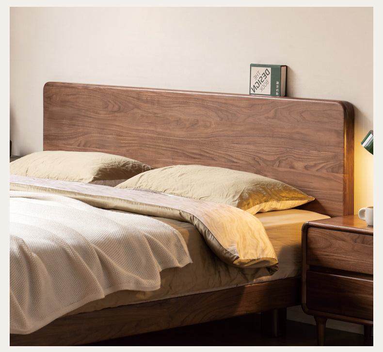 Black Walnut, Oak Solid Wood Floating Bed