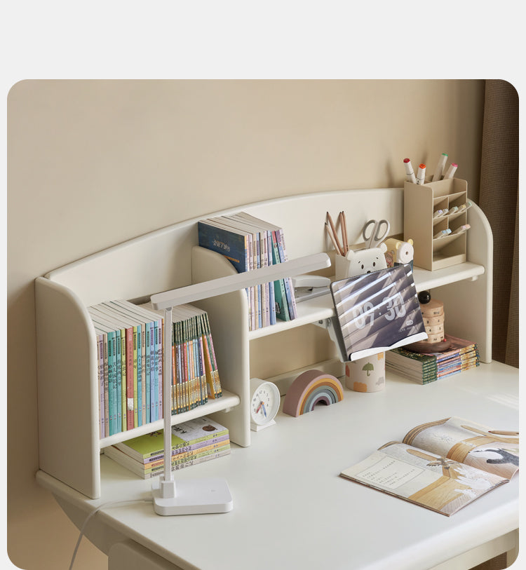 Beech Solid Wood Lift Study Desk Adjustable White Children's Desk