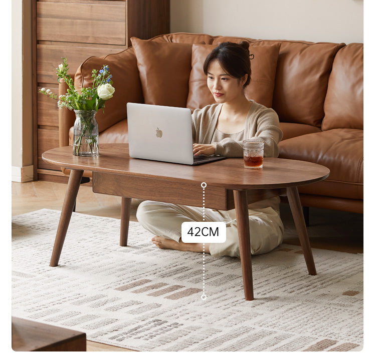 Black Walnut Solid Wood Capsule Coffee Table