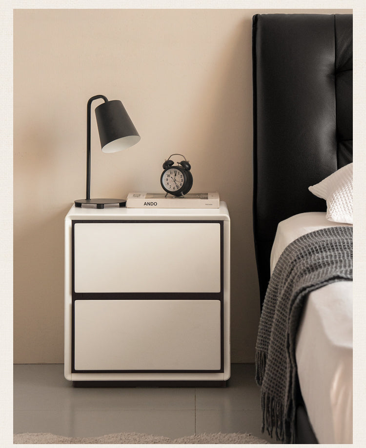Solid Rubberwood Modern Minimalist Nightstand
