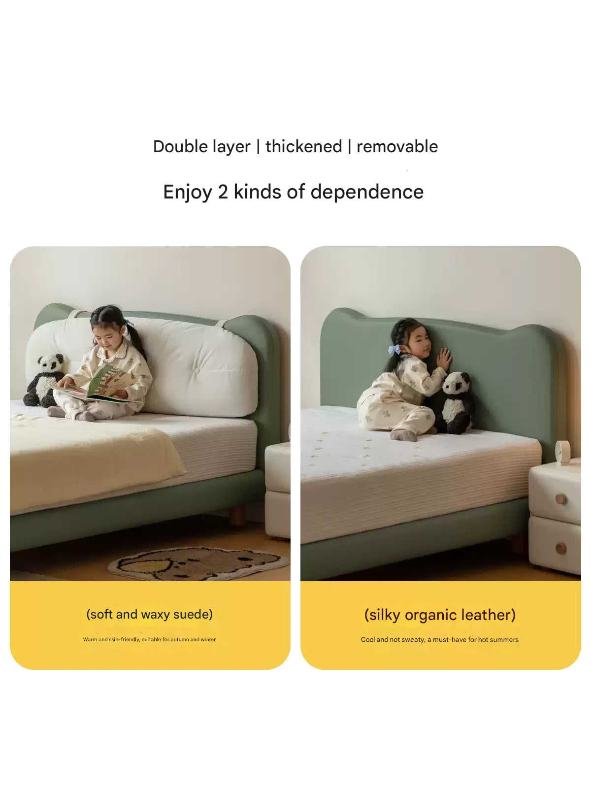 Organic Leather Children's Modern Simple Single Bed