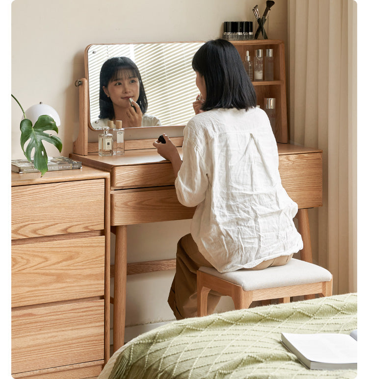 Beech Solid Wood Nordic Style Vanity Table.