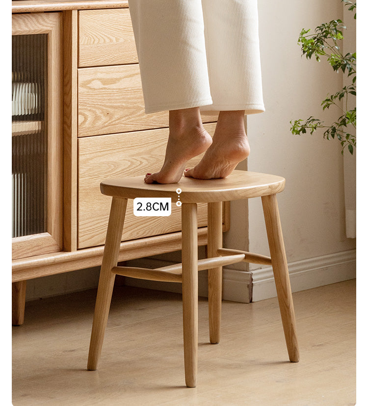 Ash, Oak, Cherry, Black Walnut, Beech Solid Wood Makeup Stool