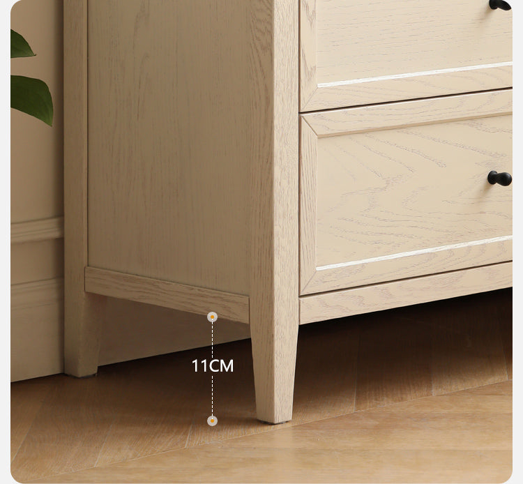 Rubberwood, Oak Solid Wood American Style Chest of Drawers