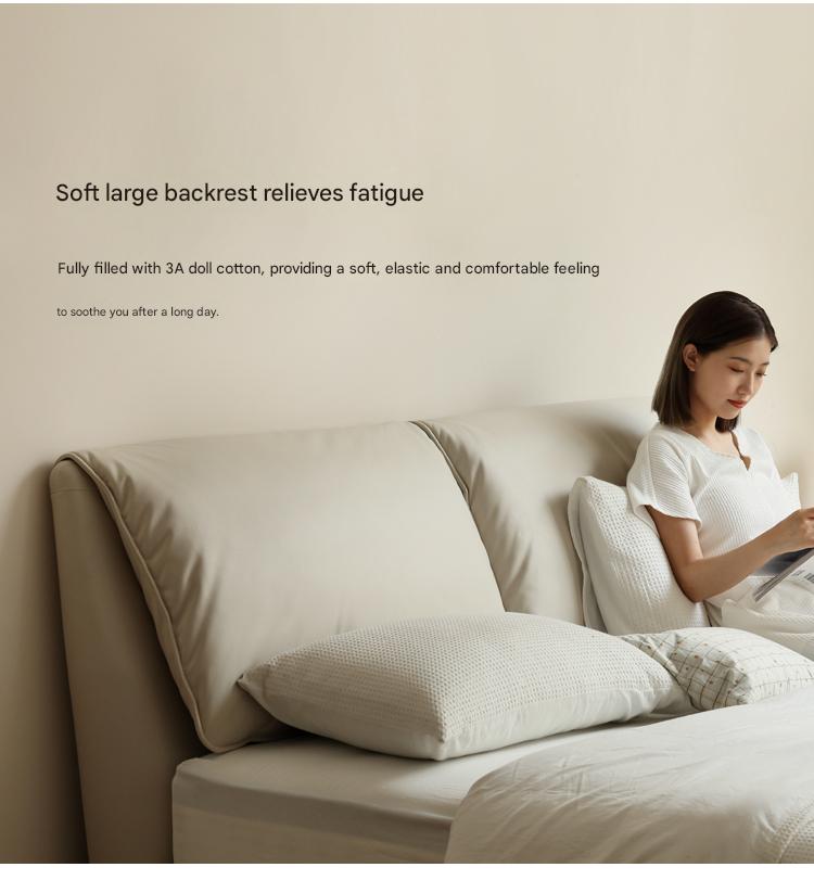 Suspension Technology Fabric Bed,Leather Bed with Light