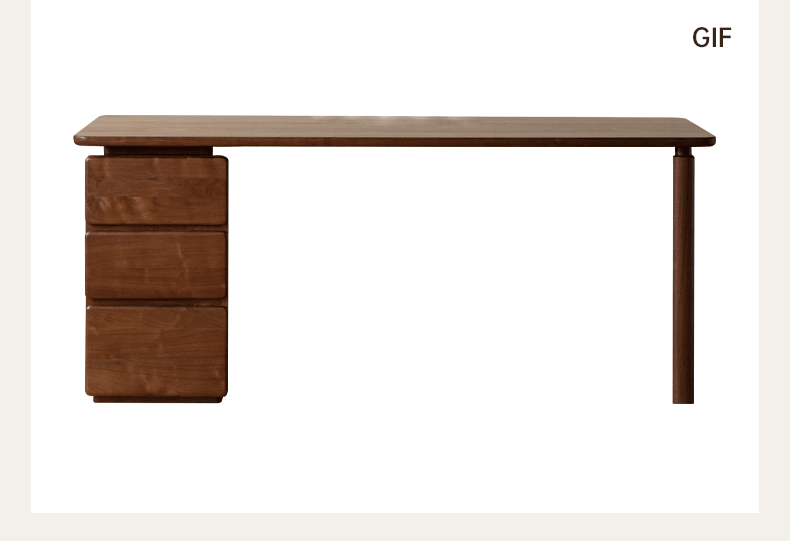 Black Walnut, Oak, Sandalwood, Ash Solid Wood Desk with Drawers