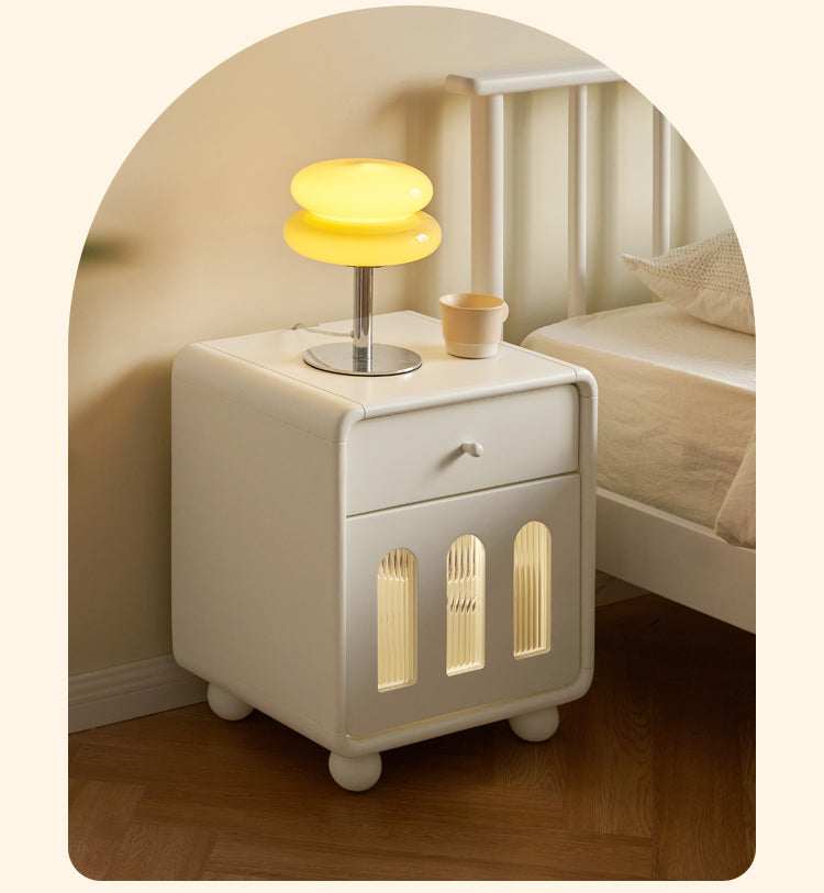 Rubber Solid Wood Light Luxury Nightstand