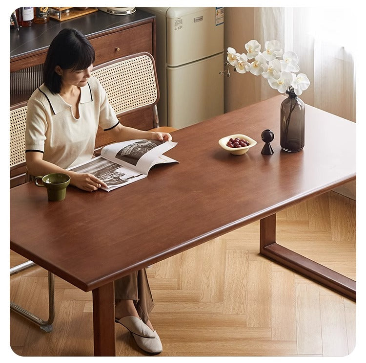 Solid Rubberwood Rectangular Dining Table
