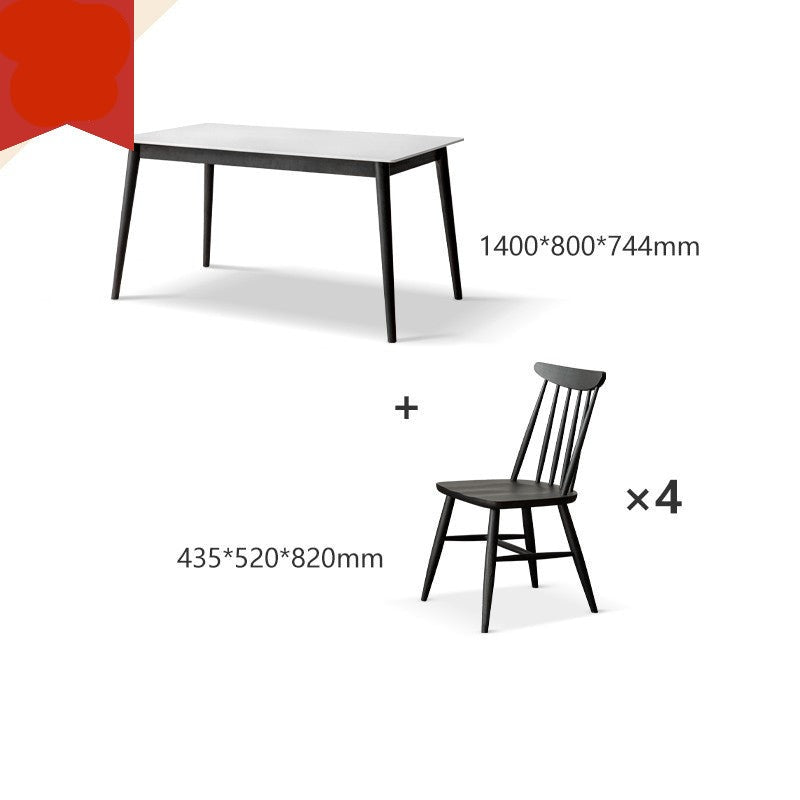 Oak Solid Wood Rock Plate Dining Table"