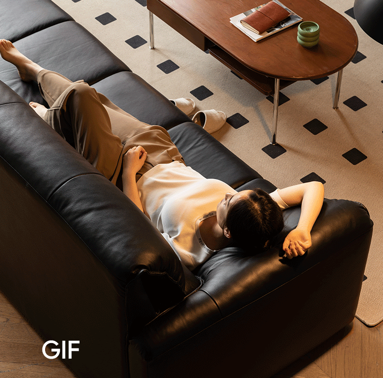 Leather First Layer Yellow Cowhide Piano Key Leather Sofa,