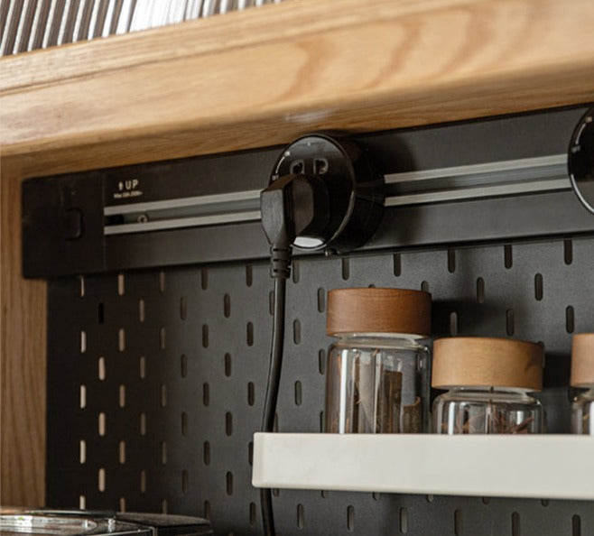 Ash Solid Wood Sideboard Multi-Functional Buffet Cabinet