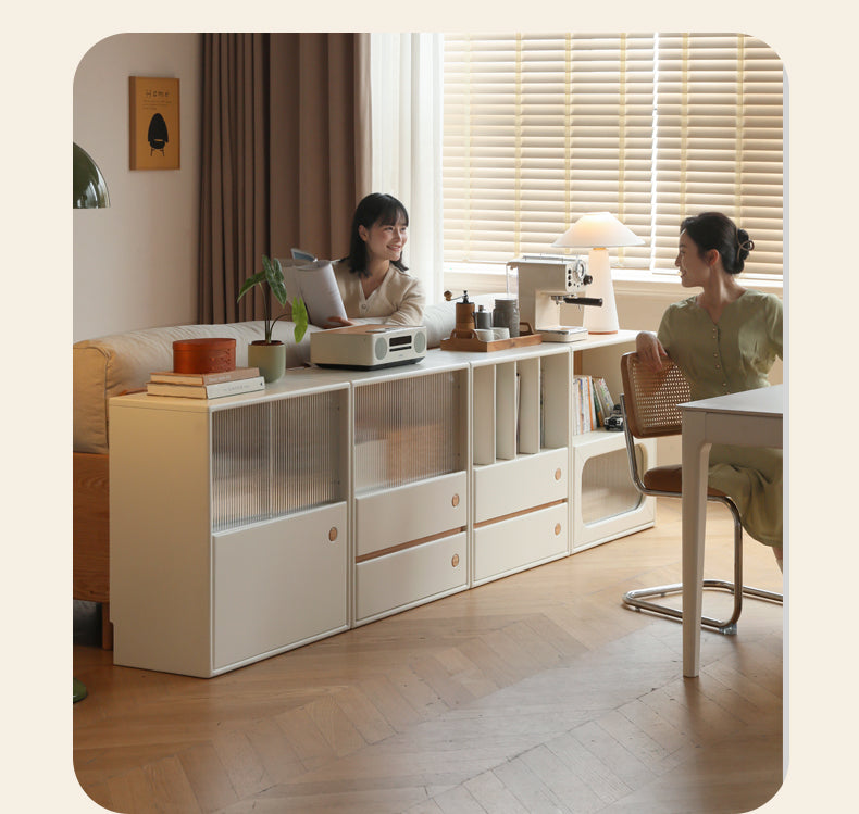 Solid Rubberwood, Poplar Solid Wood Multi-function Bookcase.