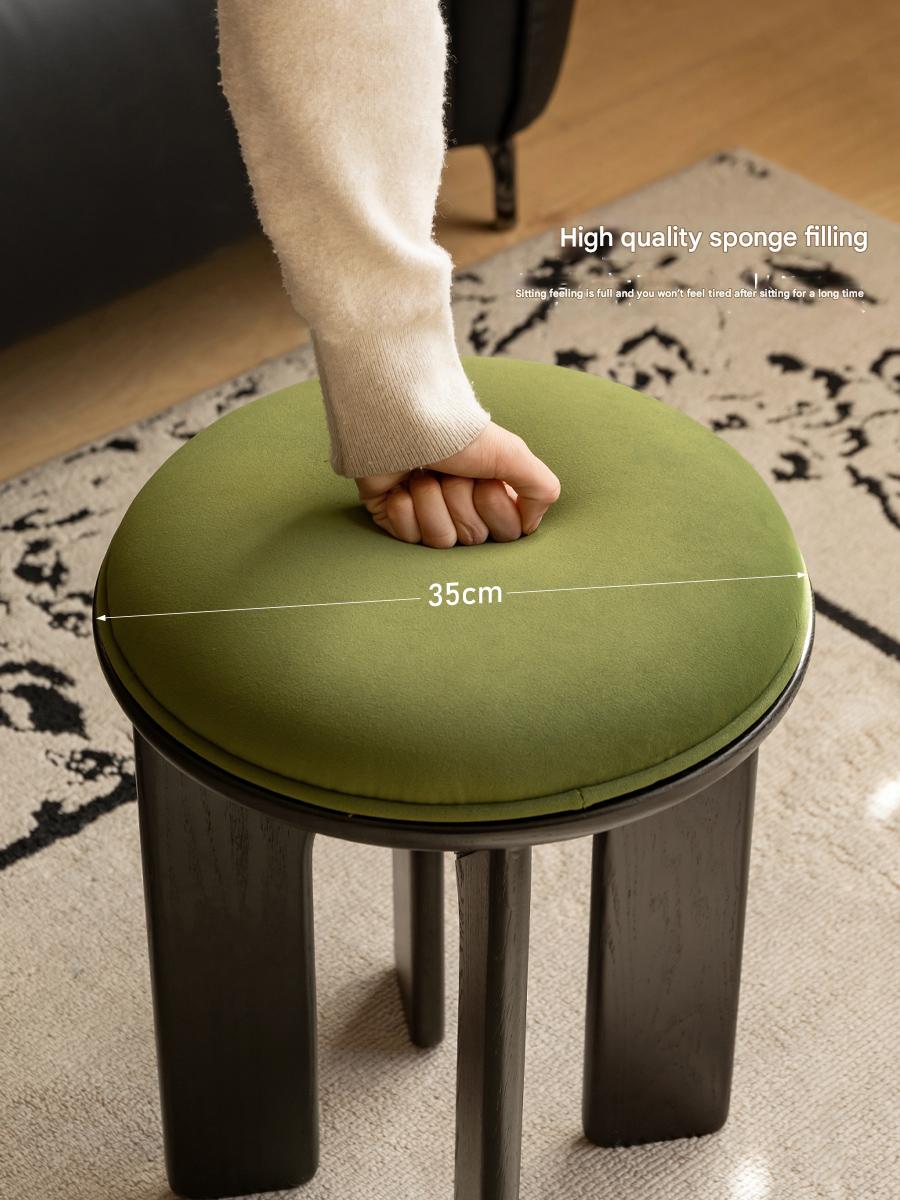 Oak, Beech Solid Wood, Solid RubberWood French Retro Round Stool