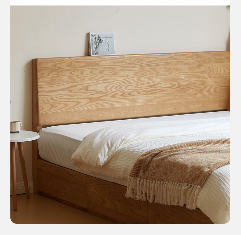 Ash, Oak, Black Walnut Solid Wood Box Bed Modern