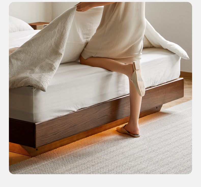 Black Walnut, Oak Suspended Luminous Box Bed
