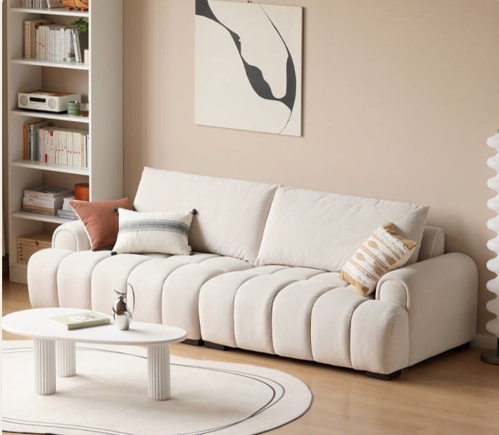 Cream Wind Cat Scratch Cloth Goose Down Sofa.