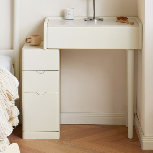 Pine Solid Wood Makeup Table Cream Style.