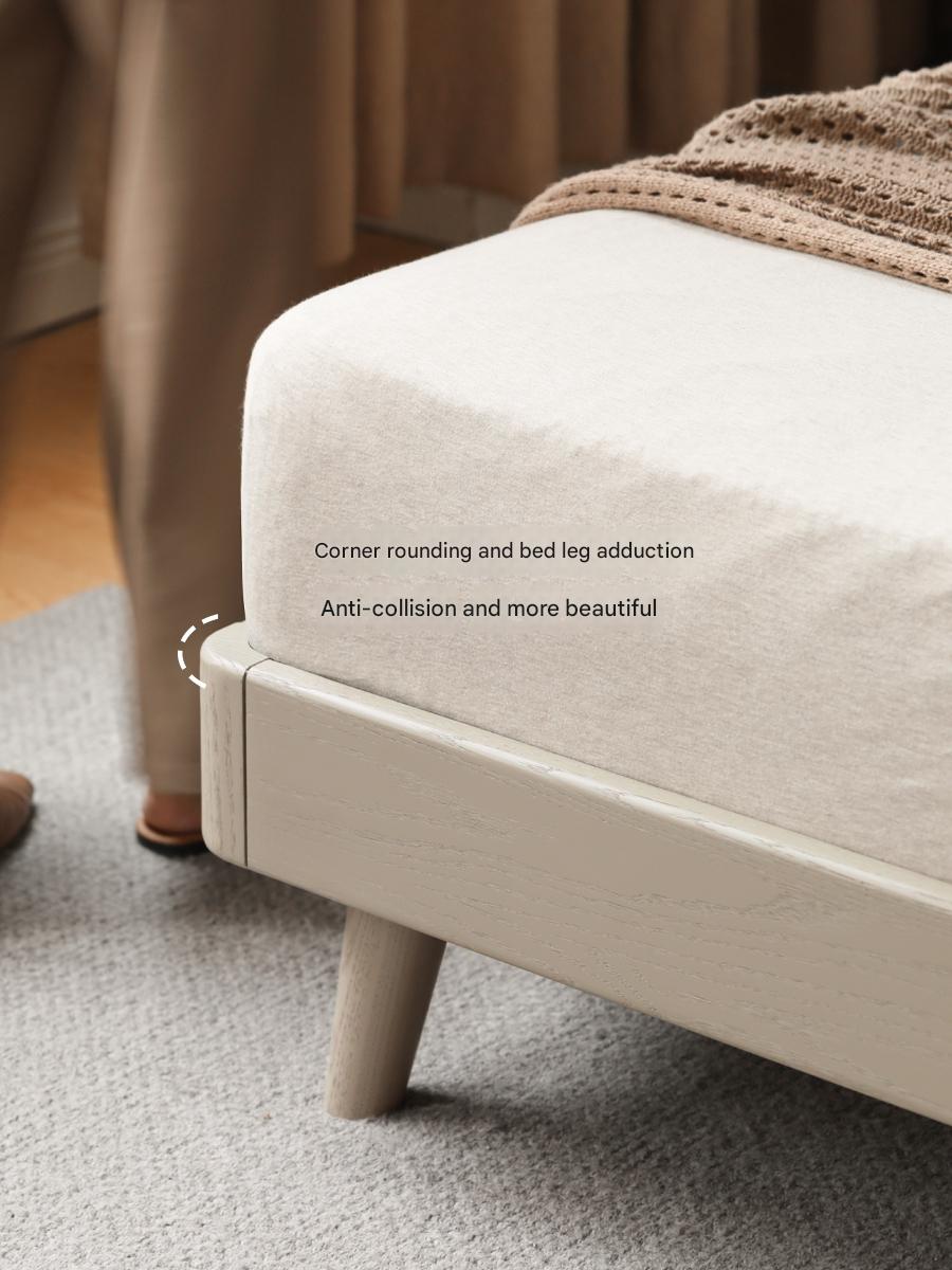 Oak, Poplar Solid Wood Piano Key Bed, Technology Cloth