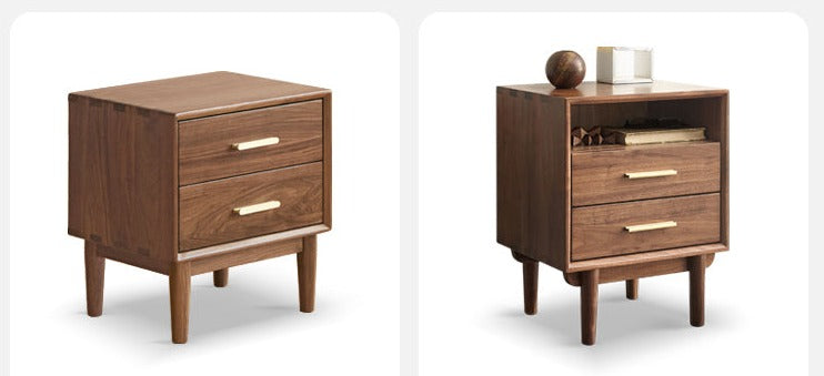 Black Walnut Solid Wood Nightstand.