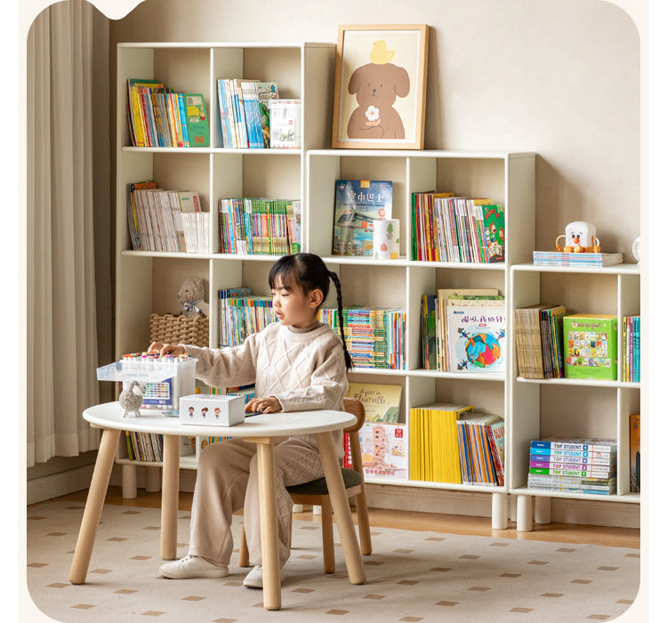 Rubber Solid Wood Cream Style Rack Combination Cabinet