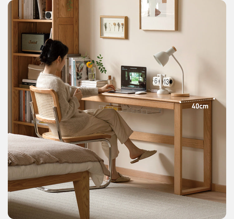 Oak, Poplar, Beech Solid Wood Long Narrow Desk