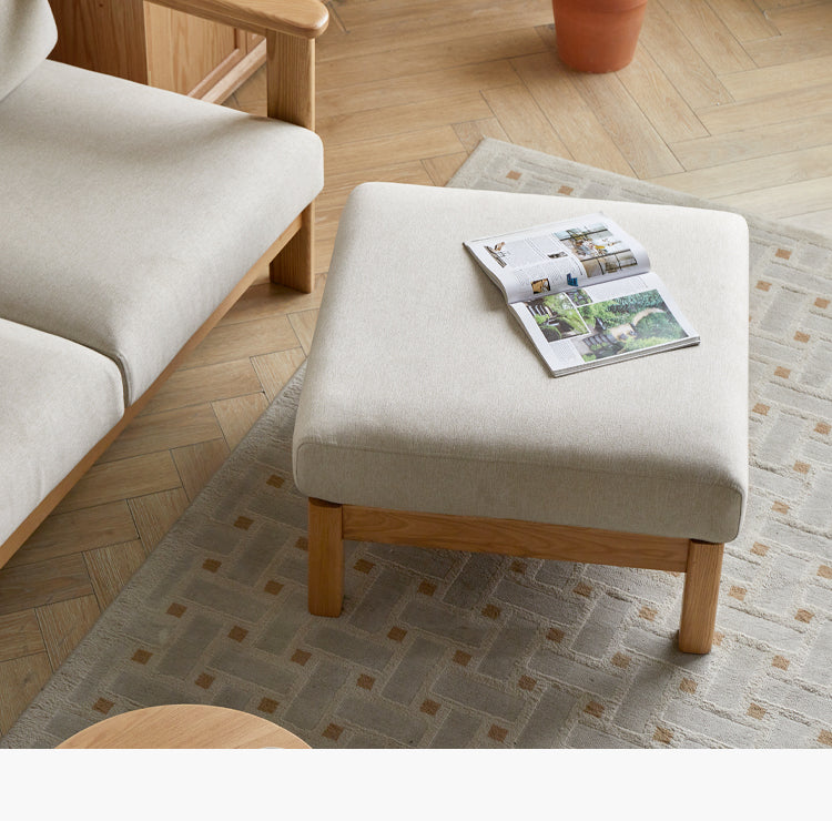 Ash Solid Wood Straight Sofa Modern.