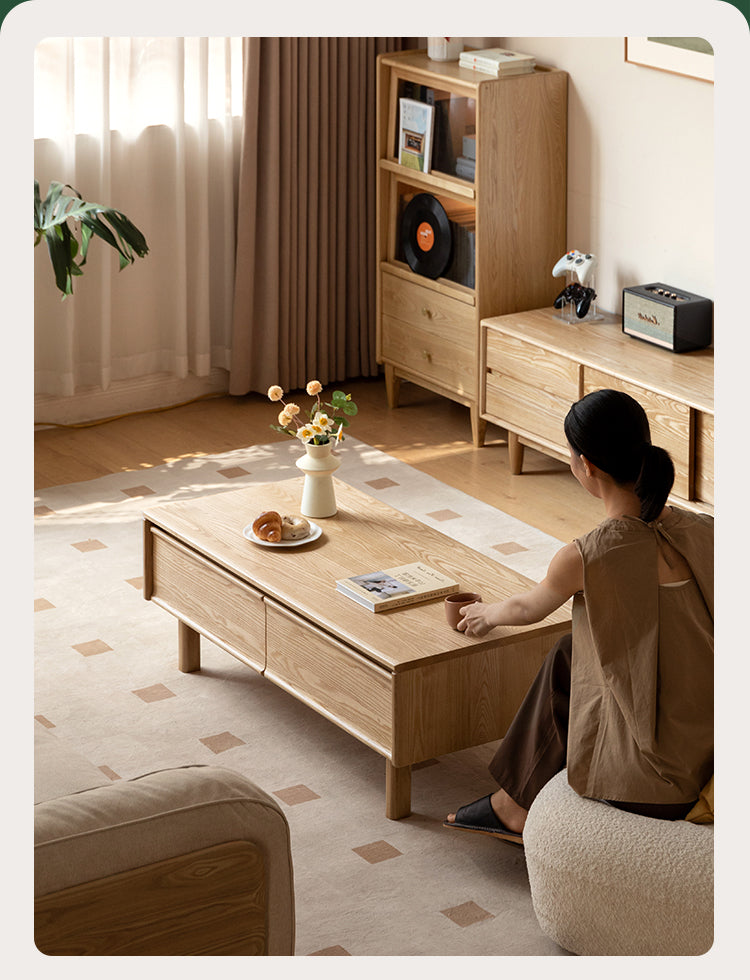 Ash, Oak Solid Wood Solid Wood Coffee Table