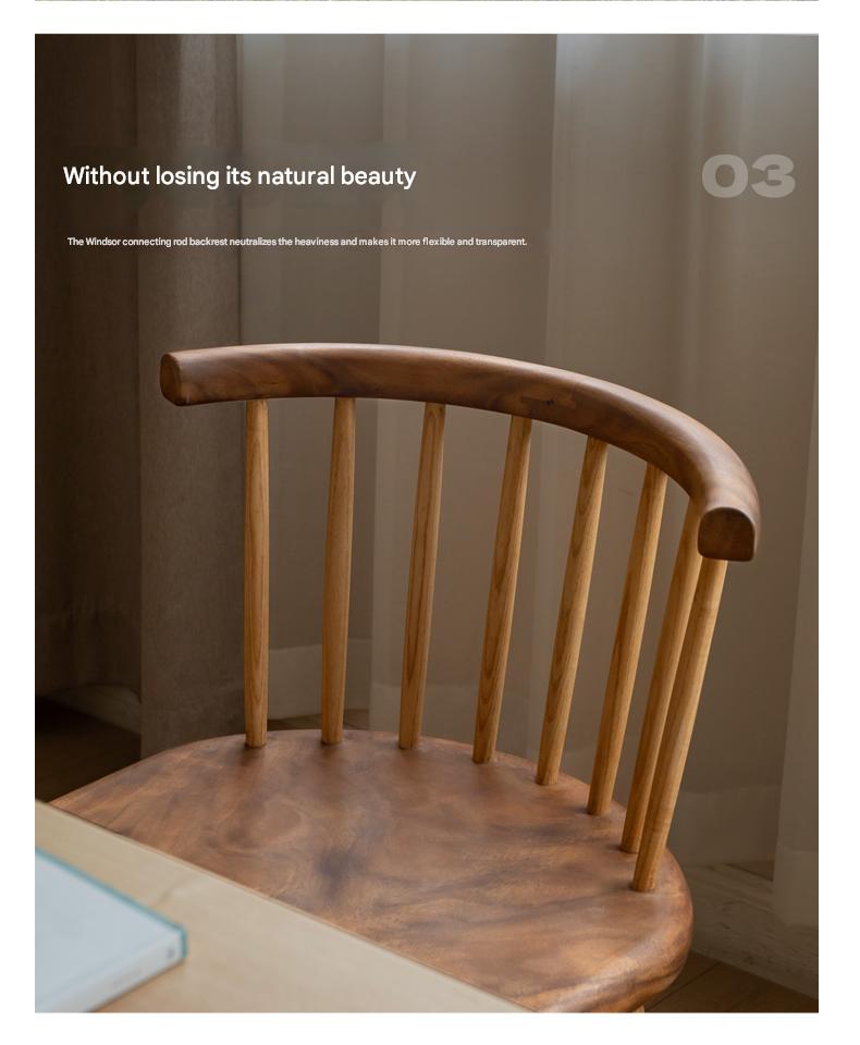 South American Walnut, Black Walnut, Ash Solid Wood Side Chair Small Stool