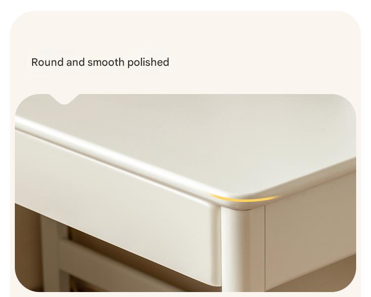 Poplar Solid Wood Cream Style Bookshelf Integrated Table
