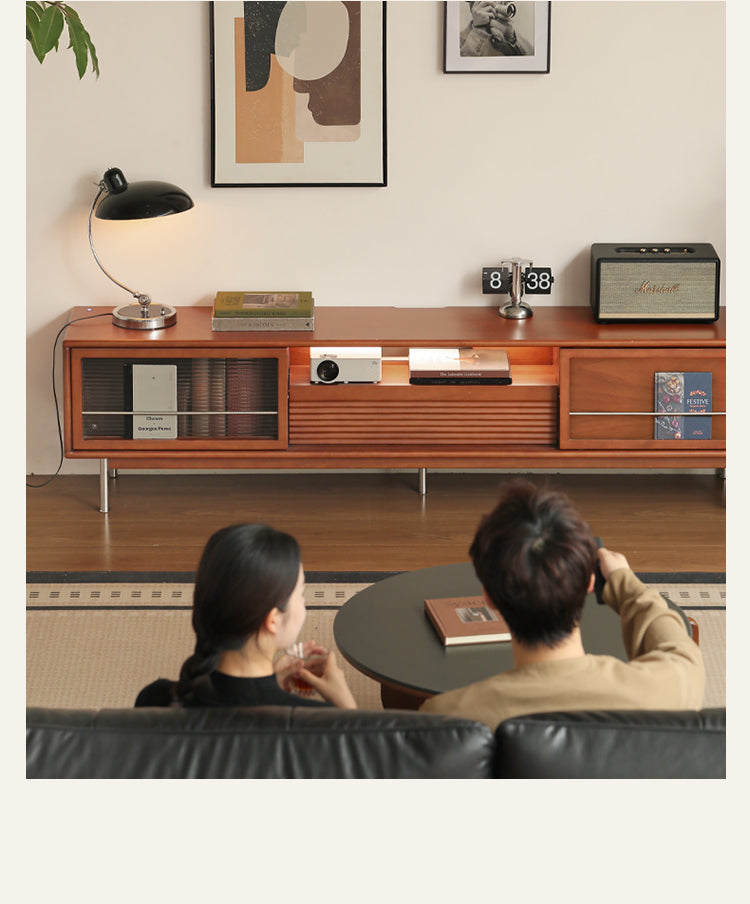 Tulipwood Solid Wood Bauhaus Style TV Cabinet