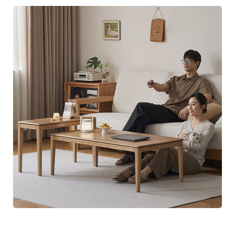 Red Oak, Ash Solid Wood Combination Coffee Table