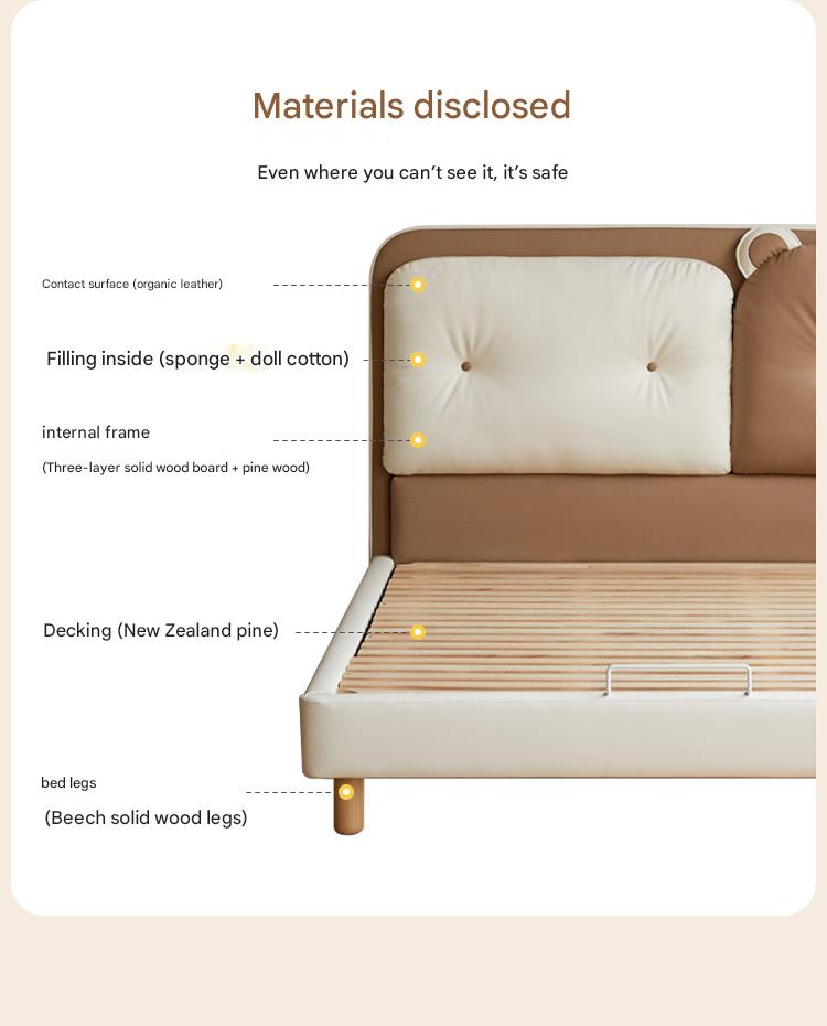 Organic Leather Children's Soft Bag Boy and Girl Bed