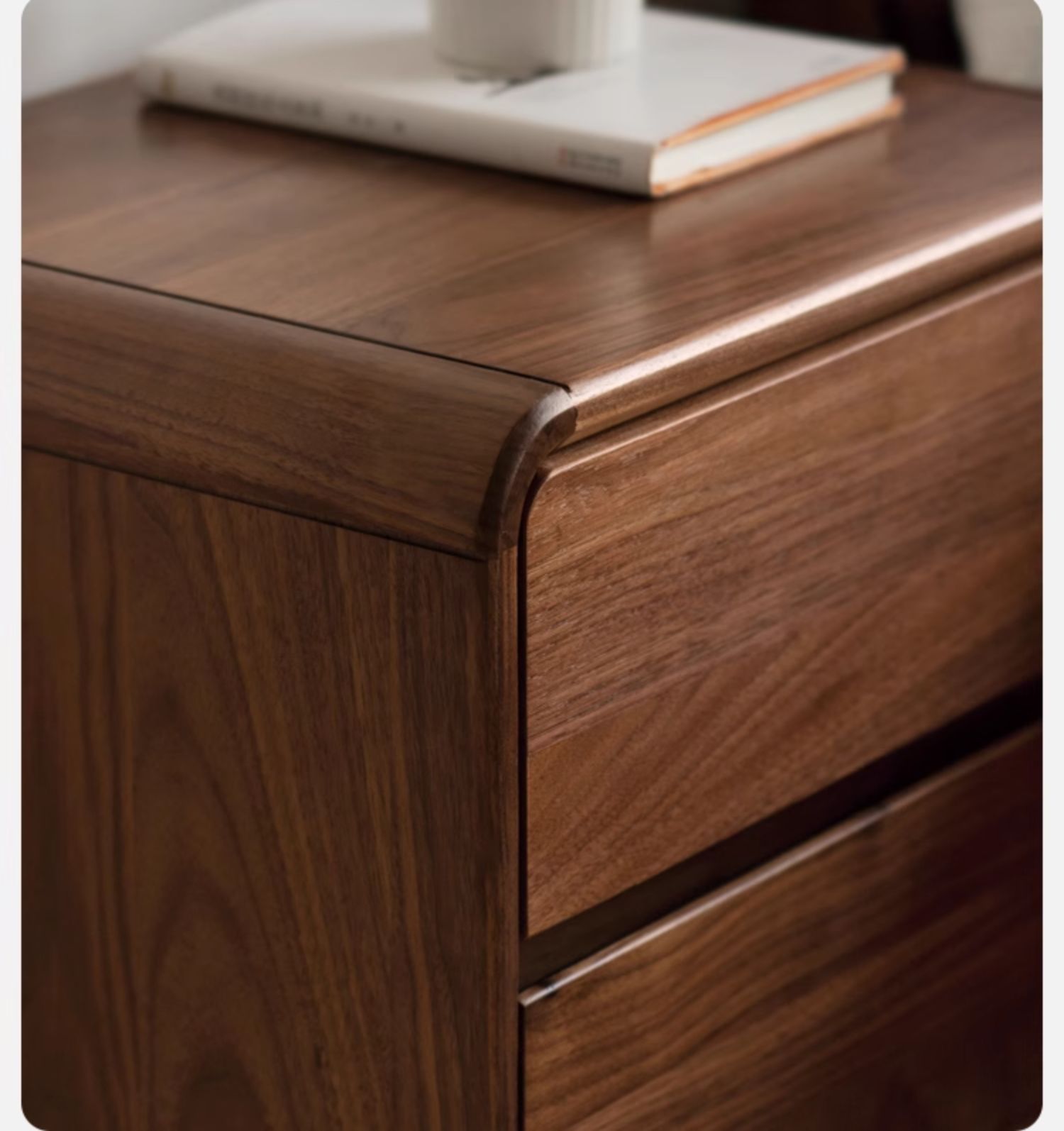 Black Walnut, Caluswood Solid Wood Minimalist Nightstand