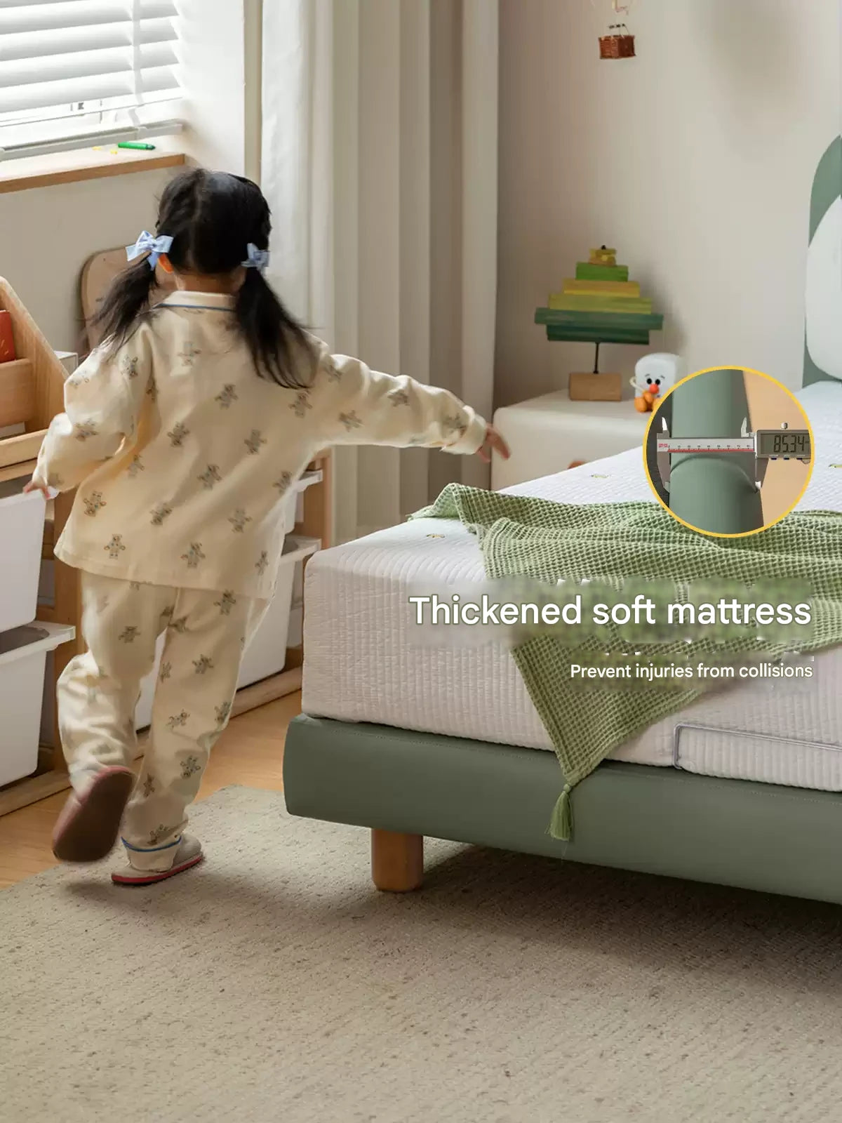 Organic Leather Children's Modern Simple Single Bed