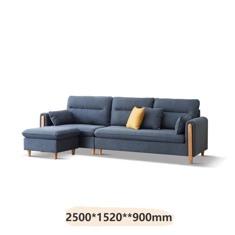 Luxury fabric sofa oak solid wood+