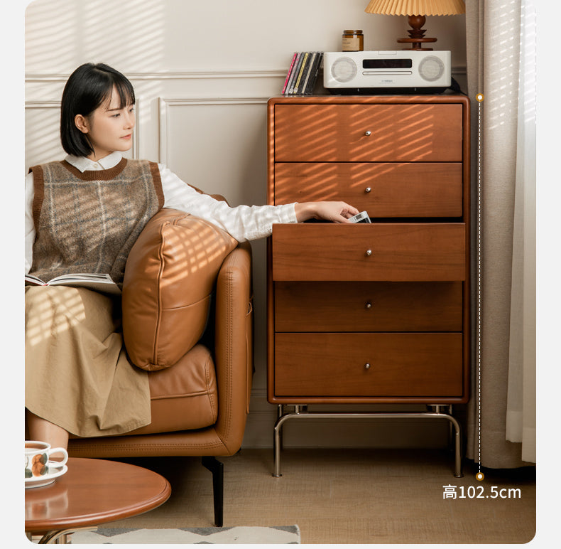 Poplar Solid Wood Retro Chest of Drawers