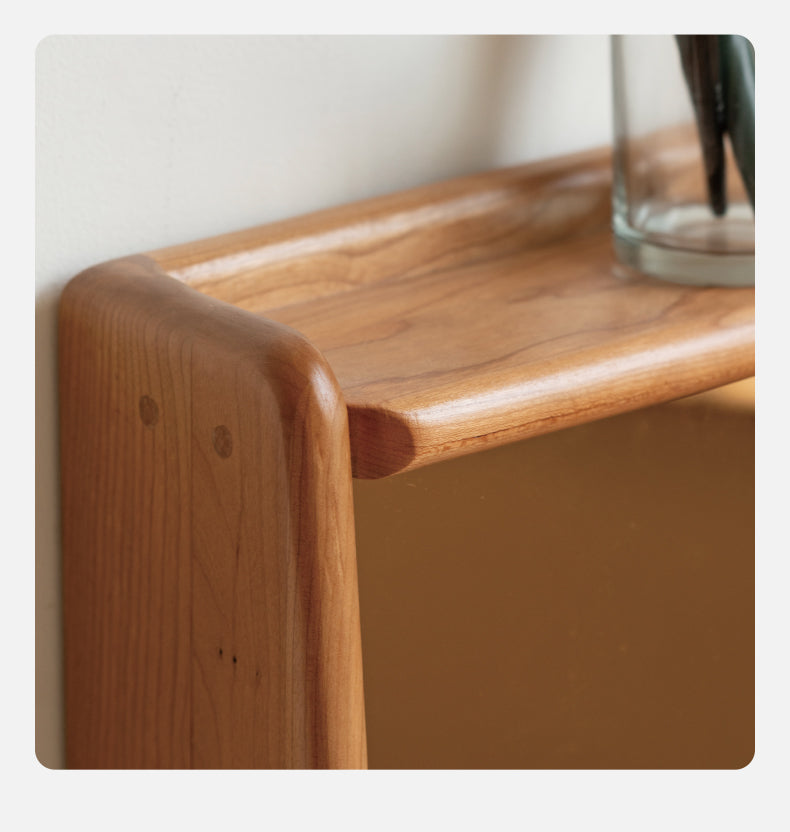 Cherry, Birch Solid Wood Multi-Functional Storage Vanity Table.