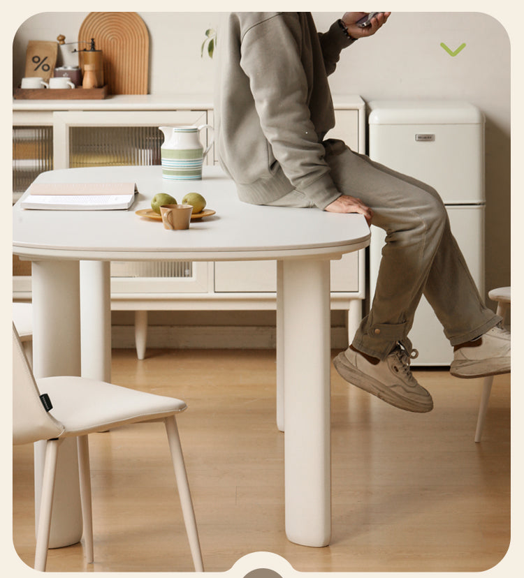Poplar Rock Plated Oval Dining Table
