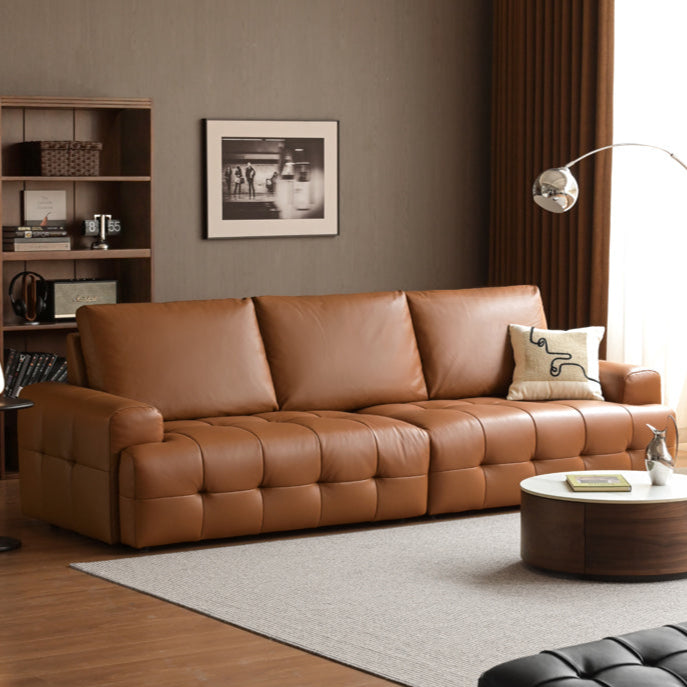 Modern Italian-Style Genuine Leather Sofa