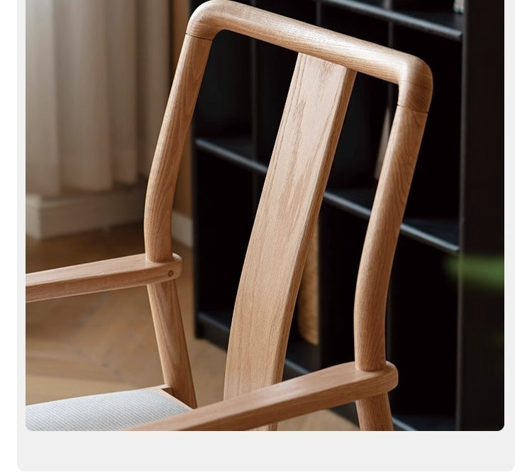 Ash, Oak Solid Wood Backrest Soft Chair