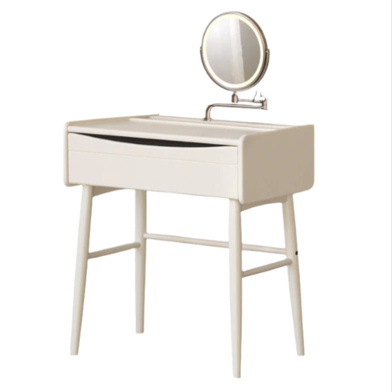 Solid Rubberwood Small White Vanity Table.