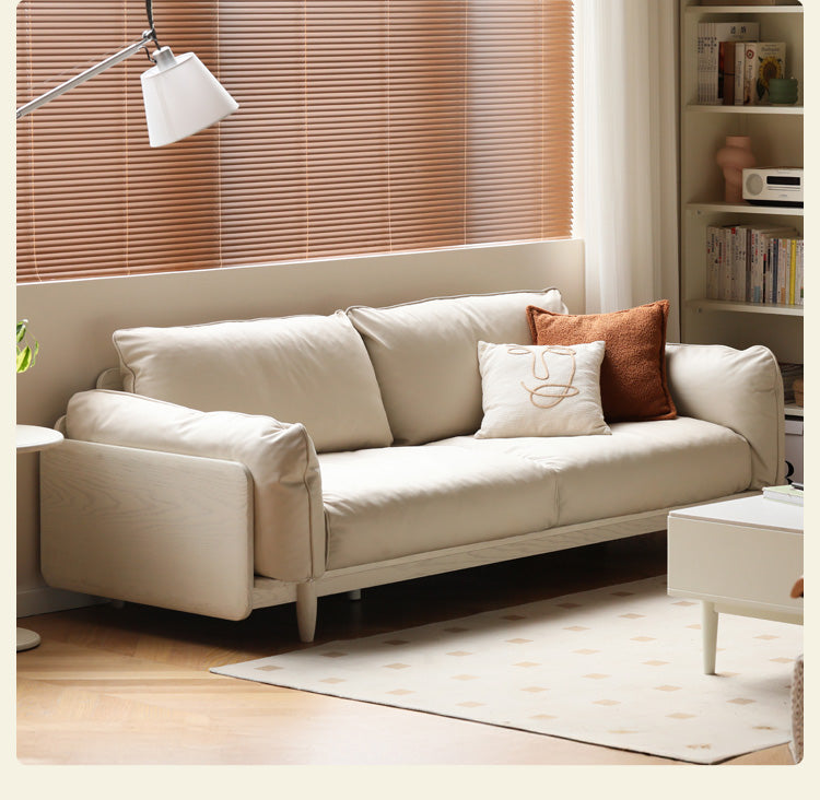 Oak Solid Wood Cream Style Sofa.