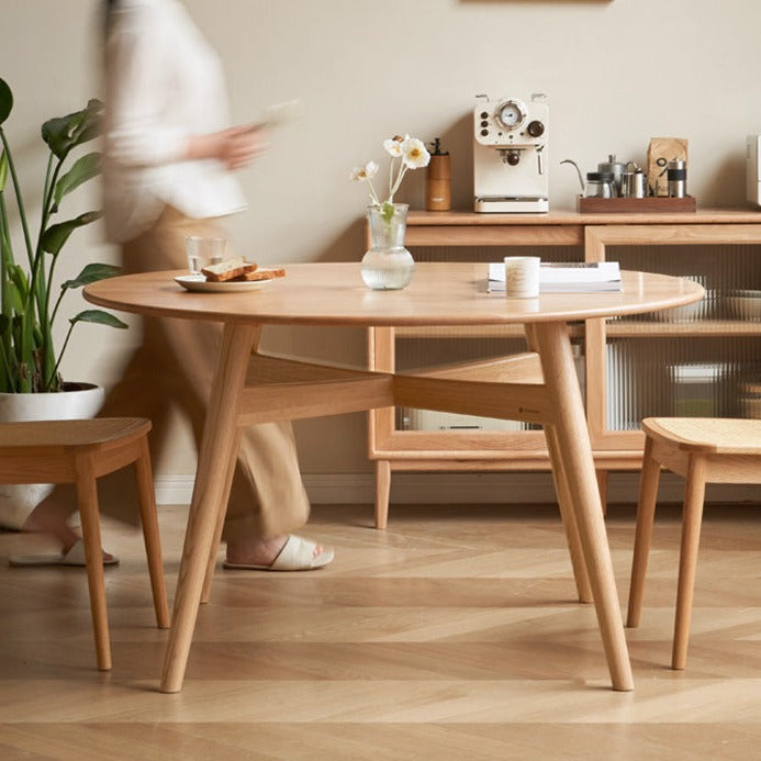 Oak Solid wood round table "