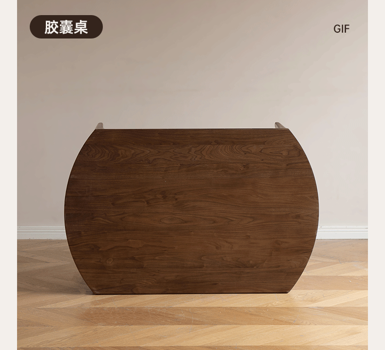 Black Walnut, Oak Solid Wood Modern Folding Round Dining Table