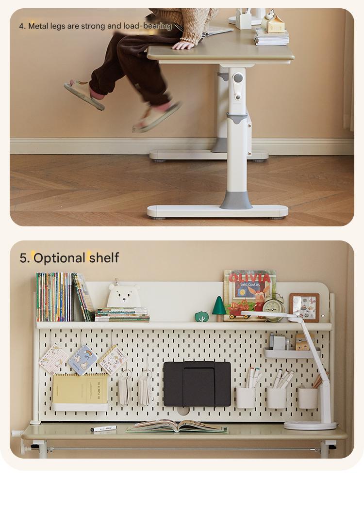 Poplar Solid Wood Study Children's Liftable Desk