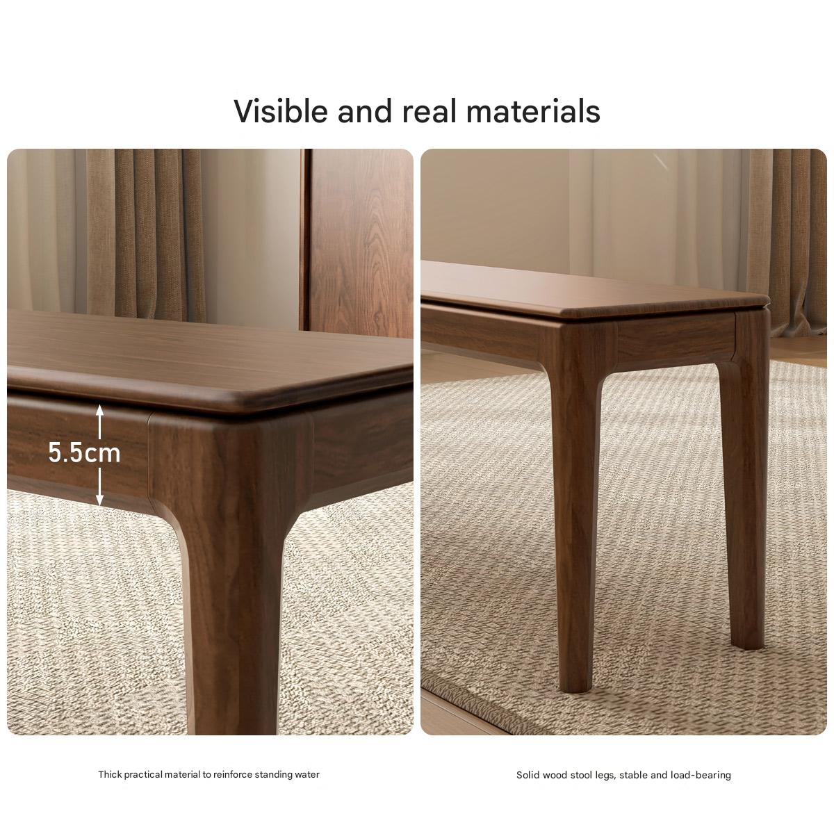 Black Walnut, Oak Solid Wood Nordic Long Bench