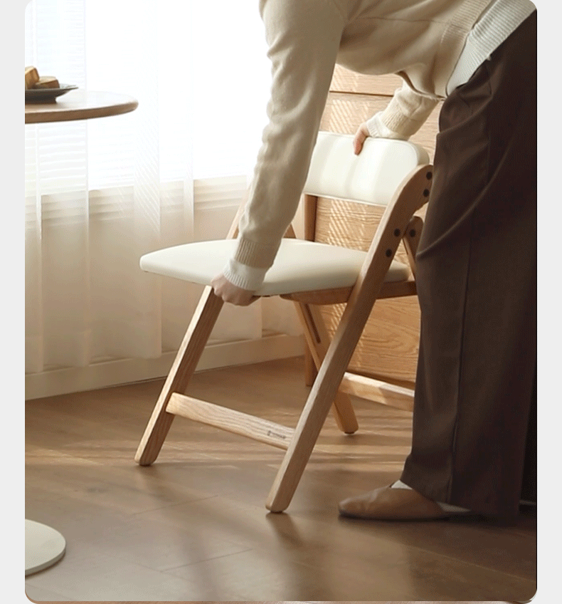 Solid Rubberwood, Oak Solid Wood Organic Leisure Folding Chair