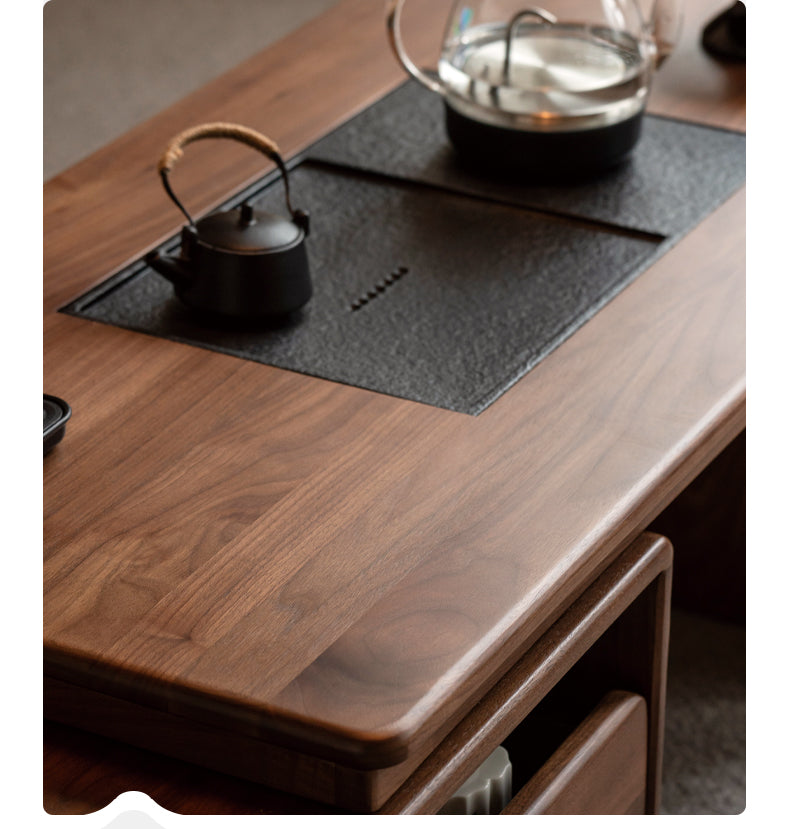 Black Walnut Solid Wood Telescopic Tea Table.