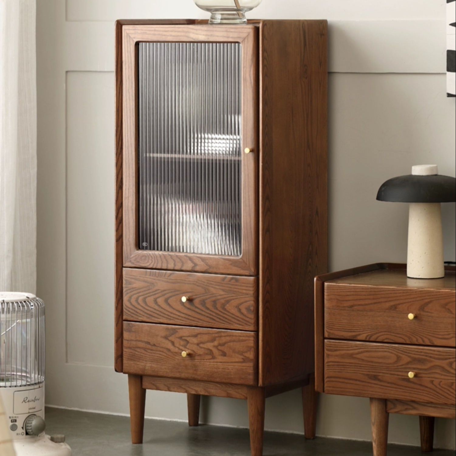 Ash Solid Wood Narrow Side Cabinet
